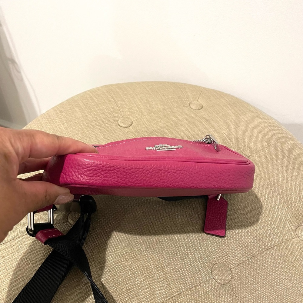 Coach Fuchsia Pebble Leather Mini Belt Bag - Picture 5 of 8
